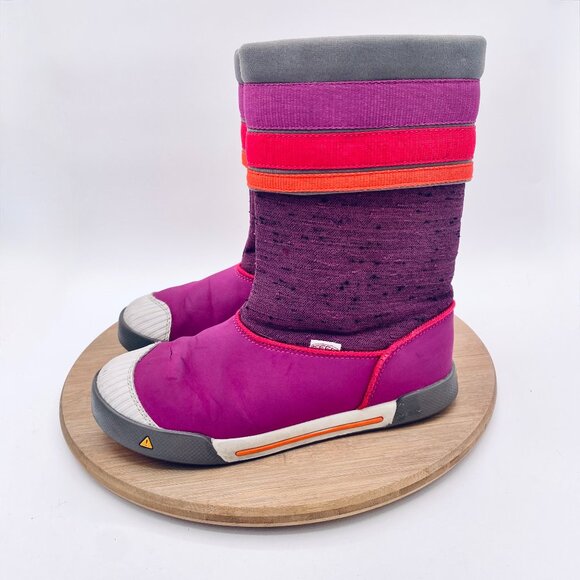 Keen Boots Womens 5 Pink Mesh Mid Calf Stripe Insulted Snow - Picture 6 of 12